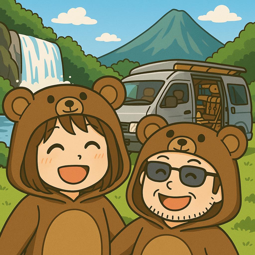 車中泊を楽しむ夫婦